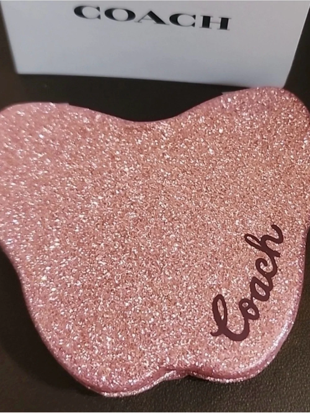 Coach Women Makeup Compact - Pink Glitter
